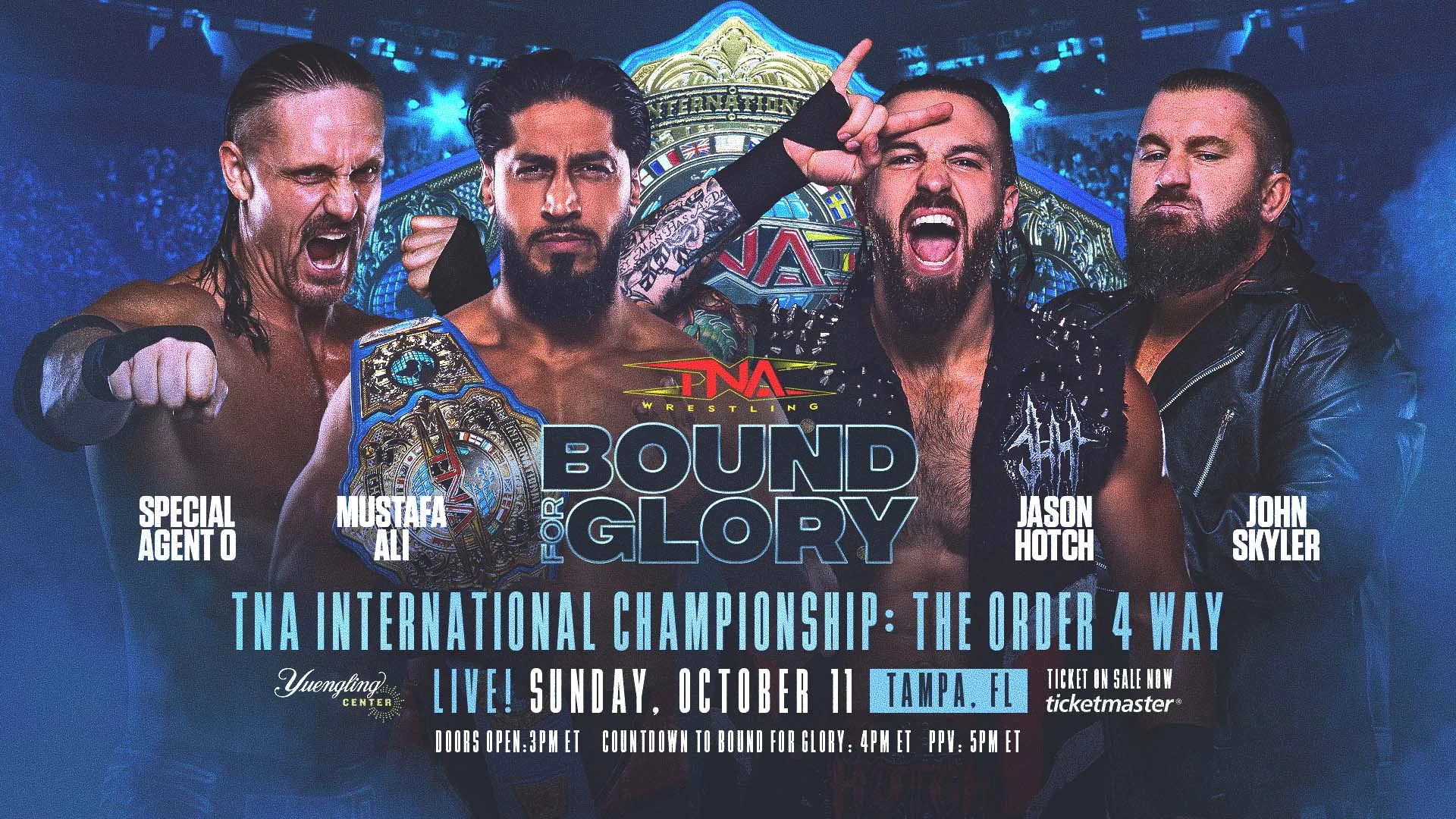 Special Agent 0 vs. Mustafa Ali vs. Jason Hotch vs. John Skyler — TNA International Championship: The Order 4 Way