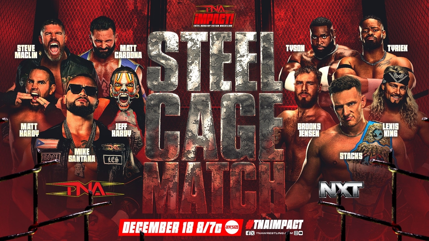 Team TNA Battles Team NXT Inside of a Steel Cage December 18 on TNA iMPACT!
