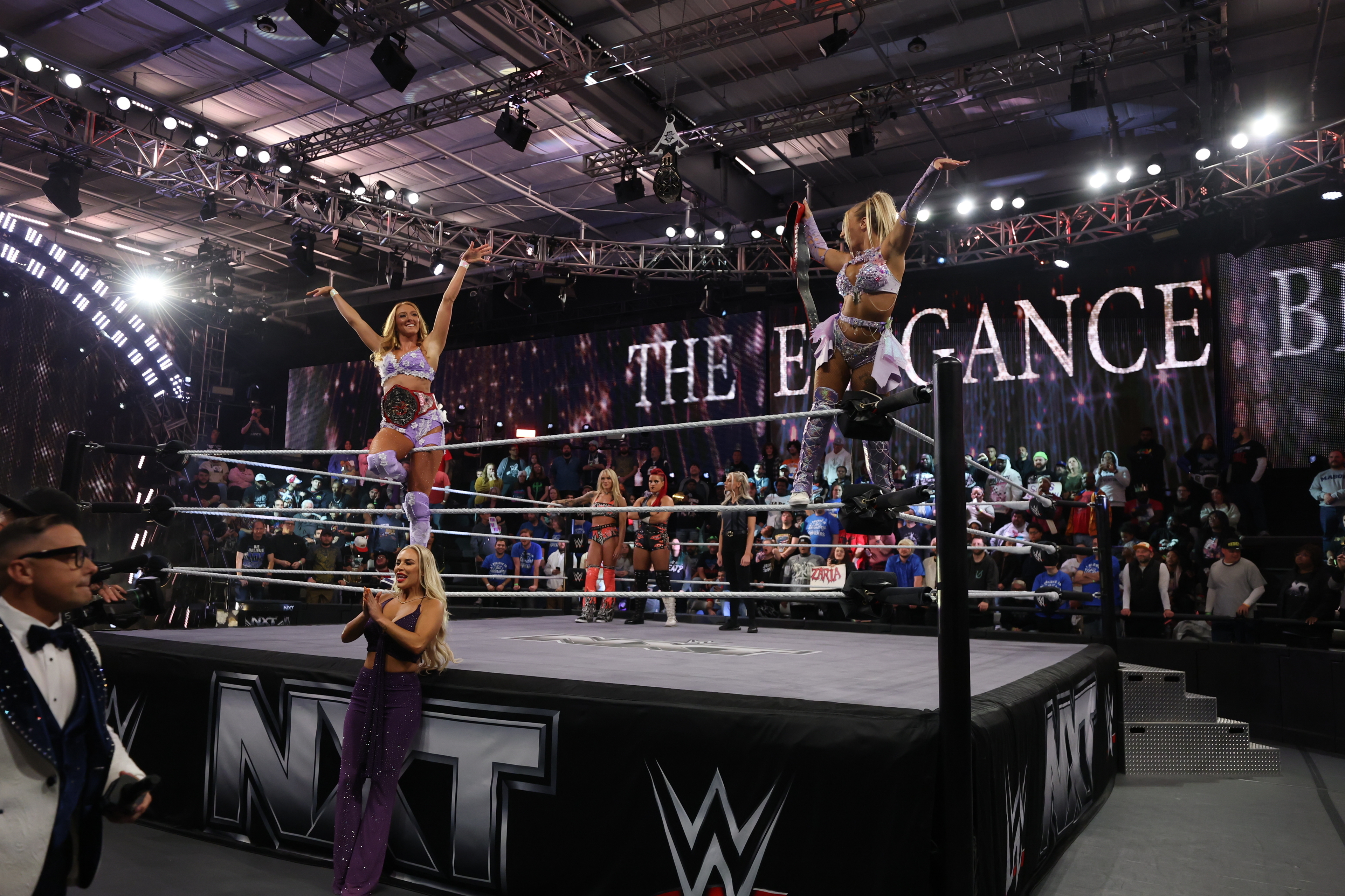 TNA Knockouts World Tag Team Champions The Elegance Brand retain the title vs NXT ZaRuca