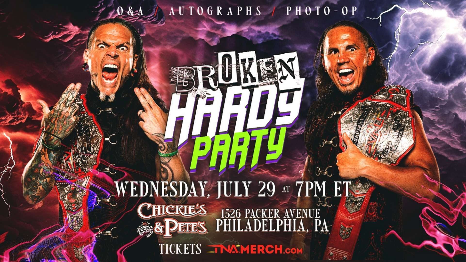 Broken Hardy Party Comes To Philadelphia on Wednesday, July 29, at Chickie’s & Pete’s (South Philadelphia)