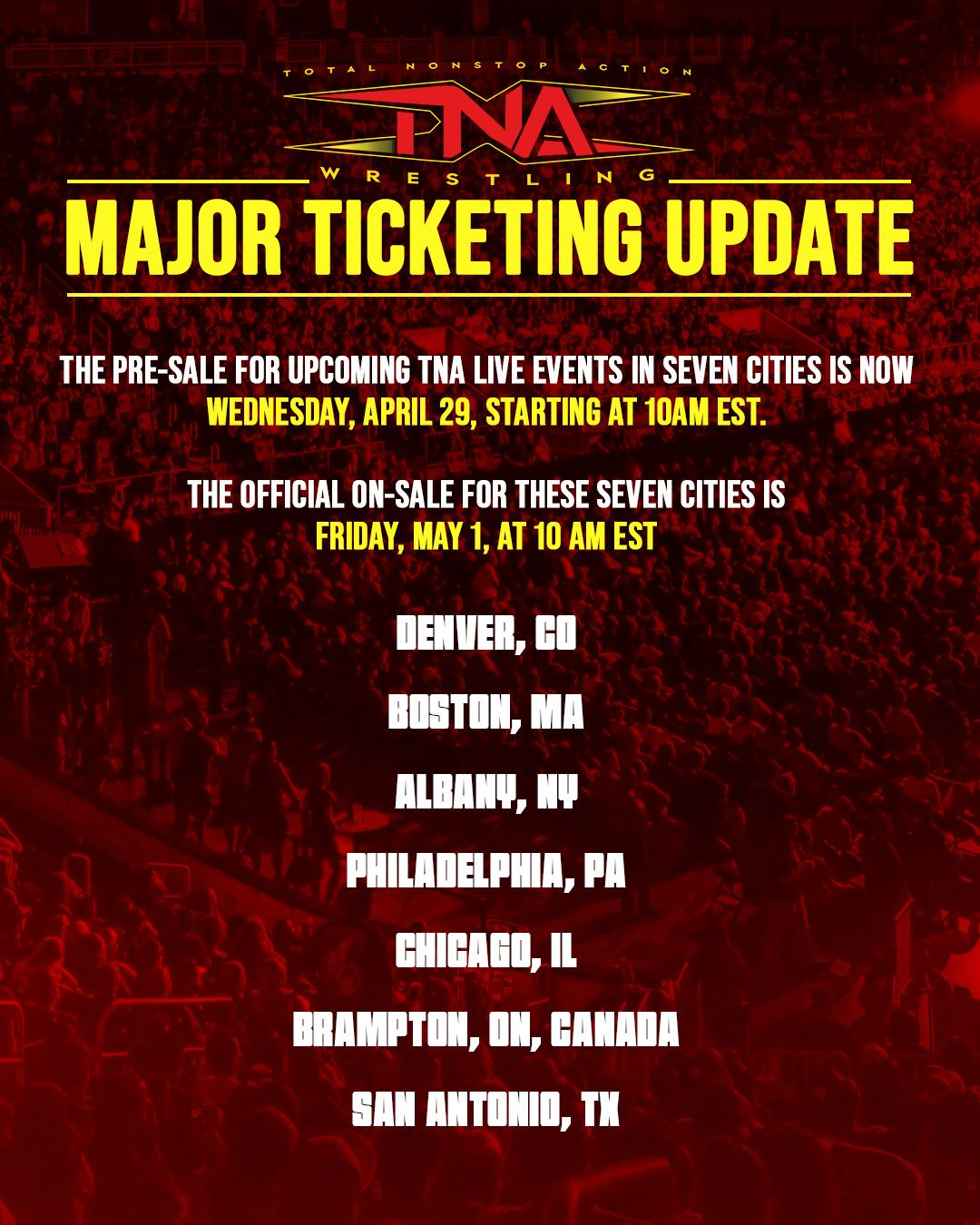 TNA Wrestling Major Ticketing Update
