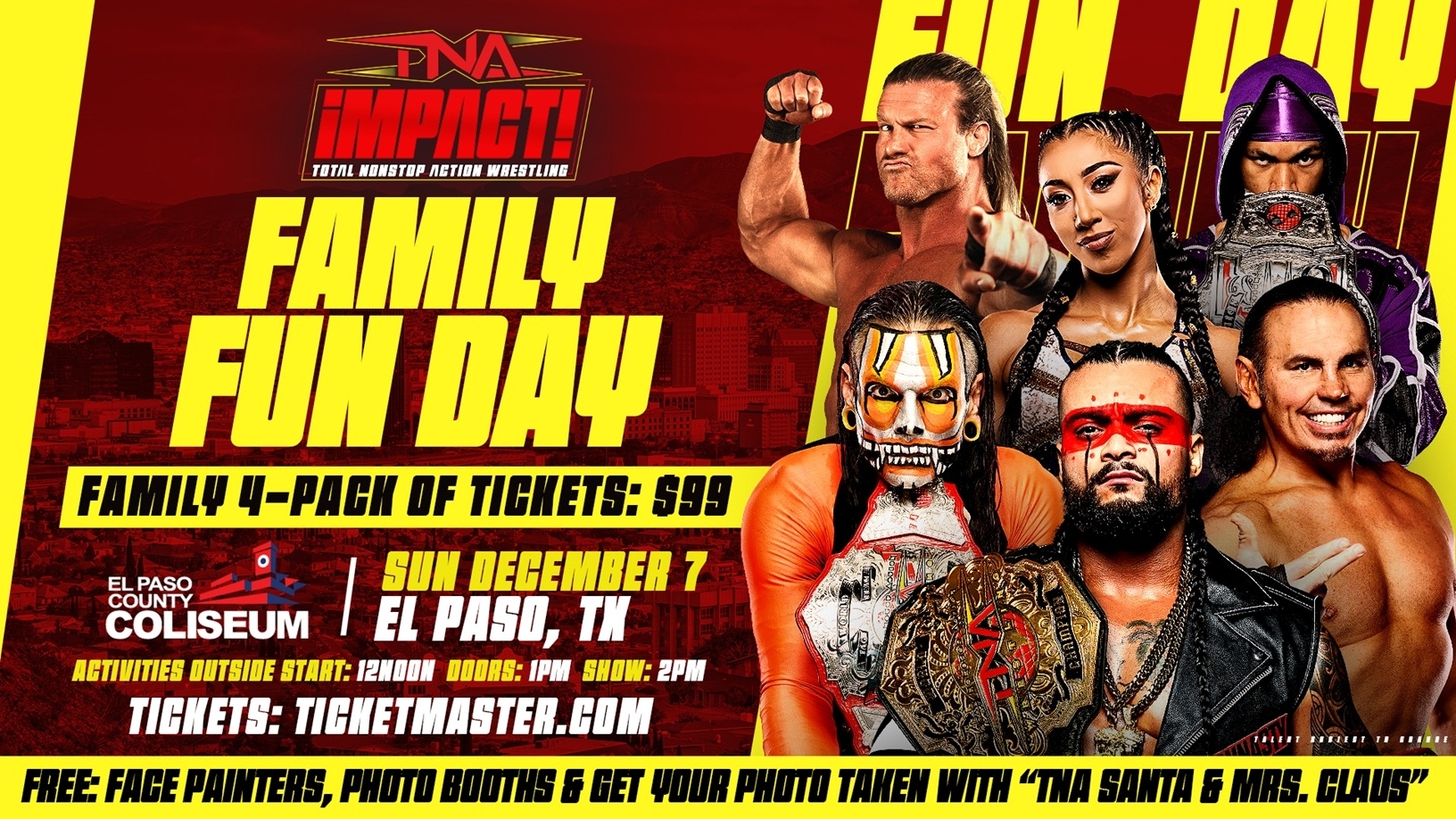 TNA Wrestling Brings “Family Fun Day” To El Paso, Texas On Sunday, December 7 For The Company’s Final Live Event Of 2025