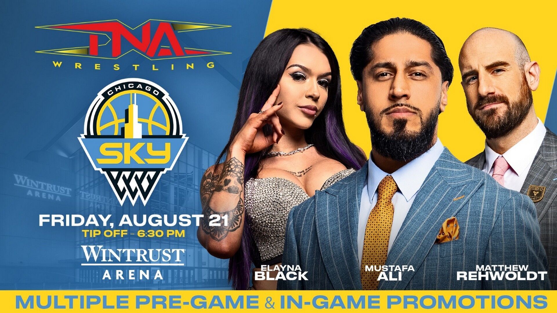 TNA Wrestling Stars Continue The Chicago Sports Road To Lockdown As TNA Partners With Chicago Sky and Schaumburg Boomers
