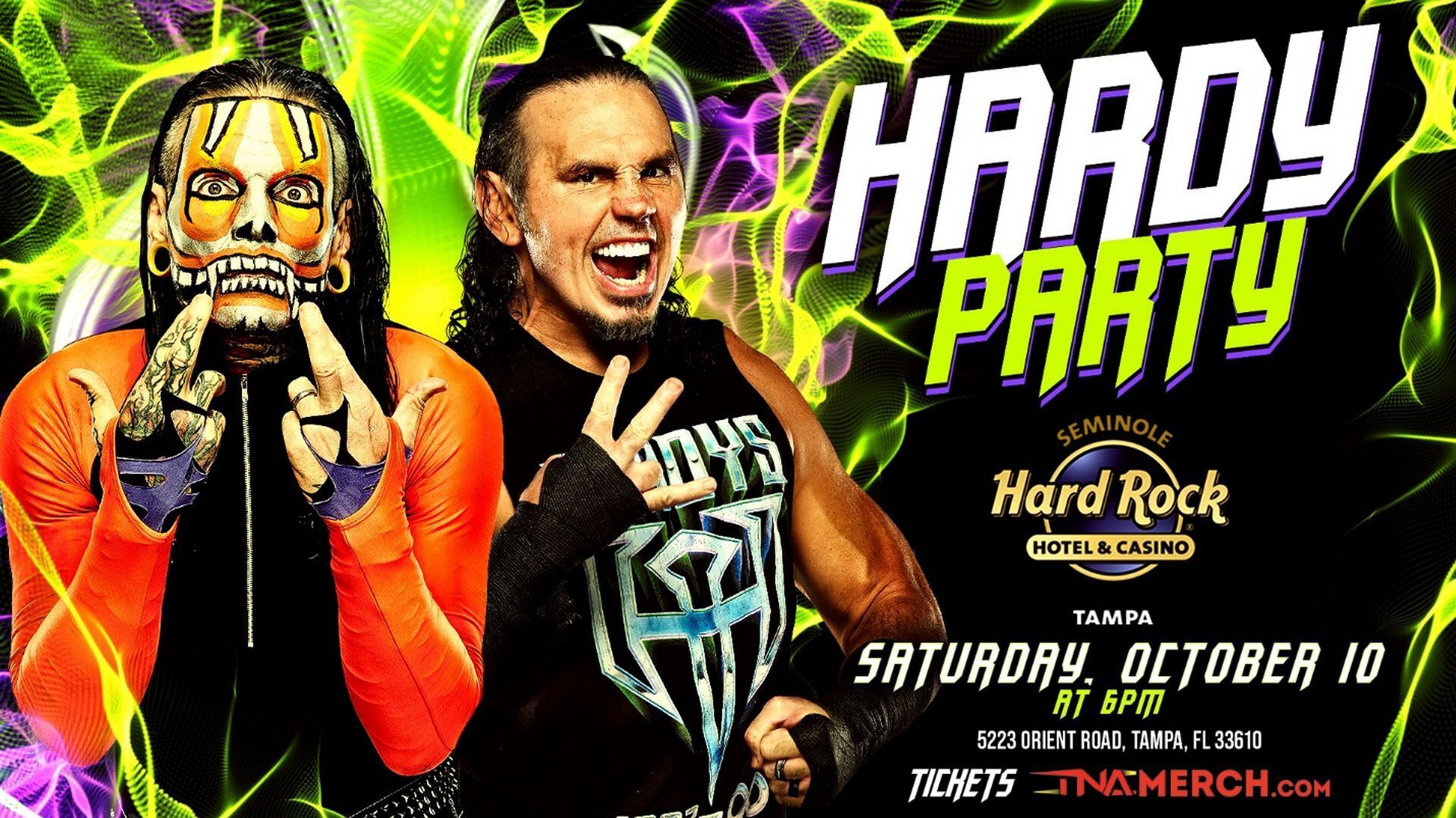 TNA Wrestling Bound For Glory Hardy Party Is Saturday, October 10, at Seminole Hard Rock Hotel & Casino Tampa