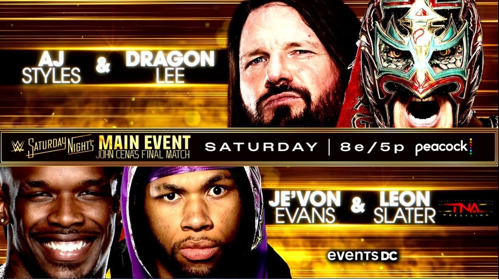 Leon Slater & Je'Von Evans to Clash With AJ Styles & Dragon Lee at Saturday Night's Main Event