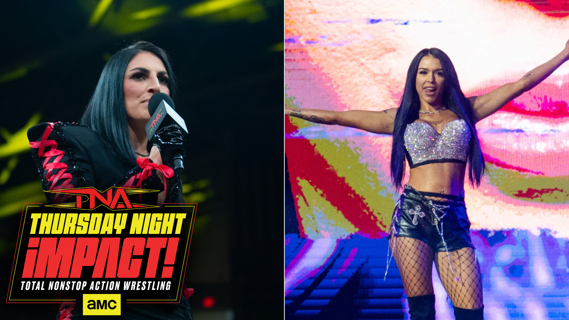 Daria Rae and Elayna Black standing together following their official announcement as part of the TNA Wrestling roster.