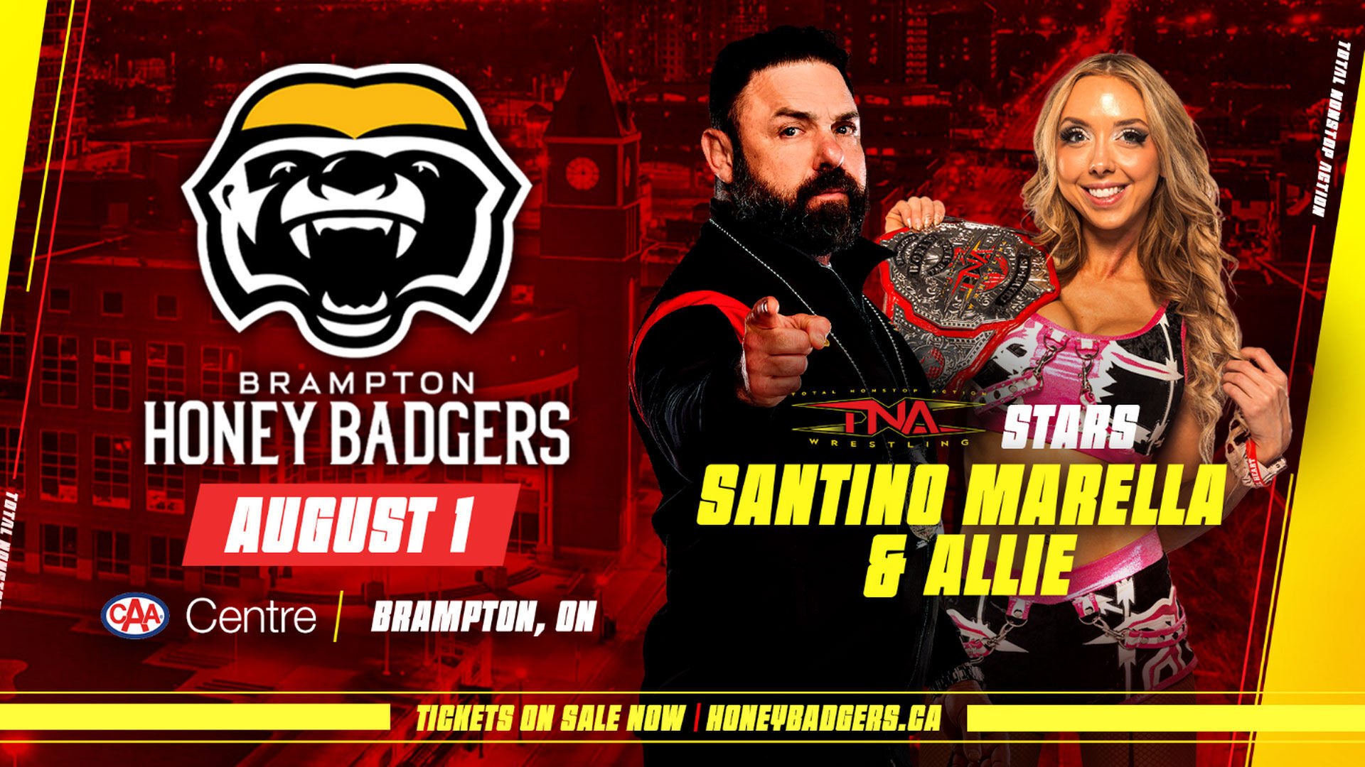 TNA Wrestling Stars Attend Brampton Honey Badgers Basketball Game on Saturday, August 1