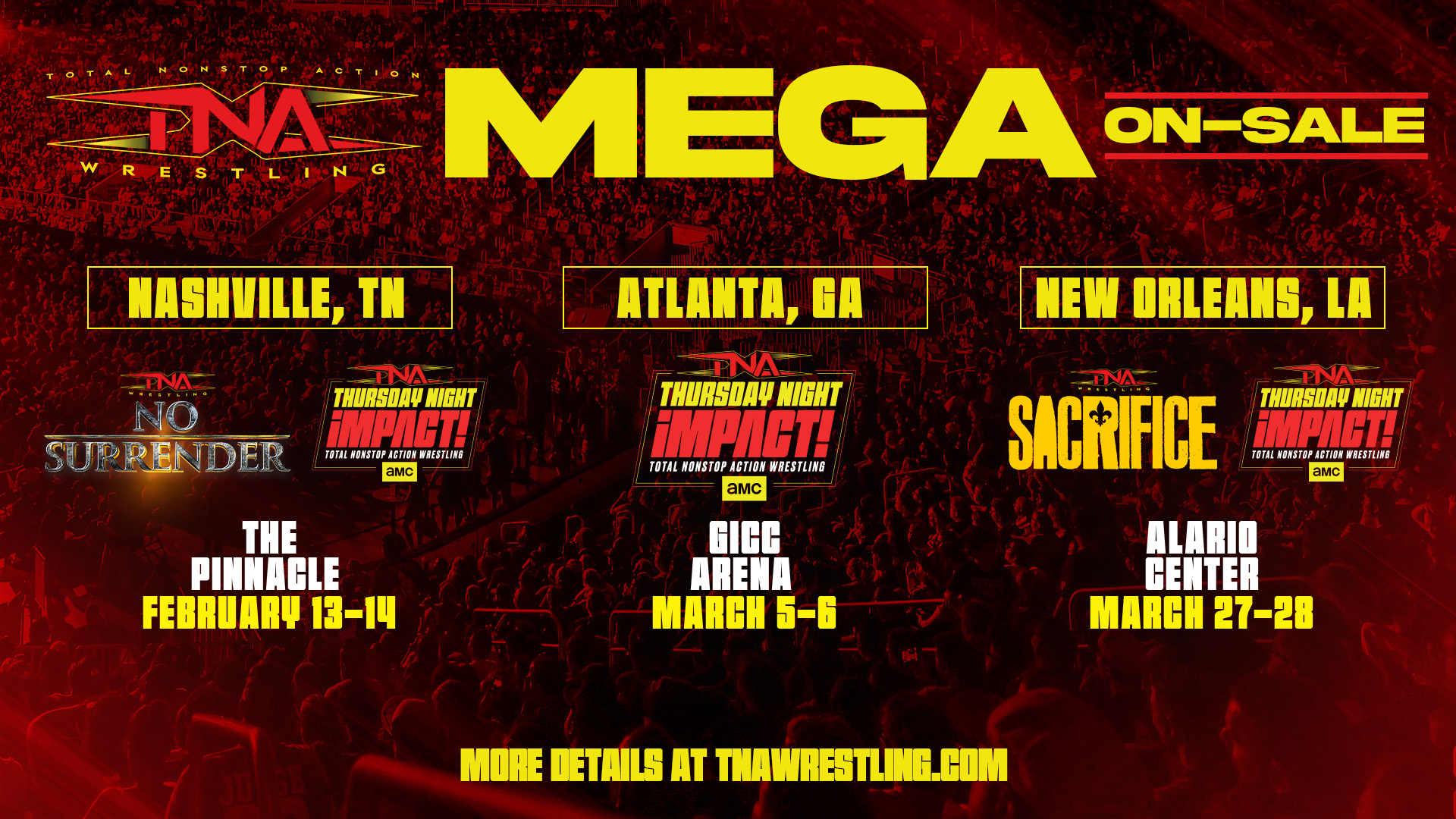 TNA Wrestling Announces Changes To On-Sale Schedule For Upcoming Live Events