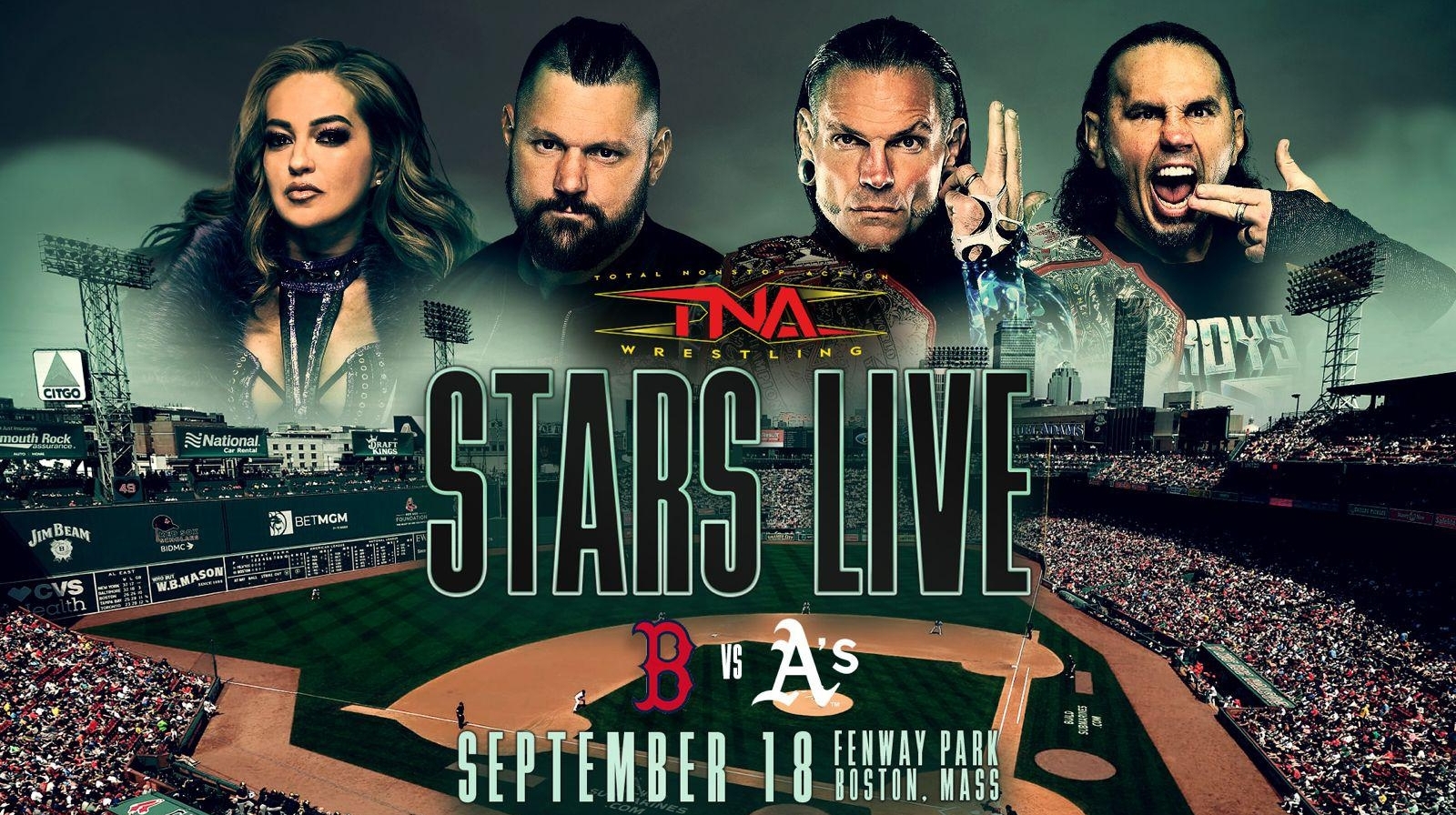 TNA Wrestling Stars Attend Boston Red Sox Game at Fenway Park on Thursday, September 18 – Hardy Brothers Set For Dual First Pitch