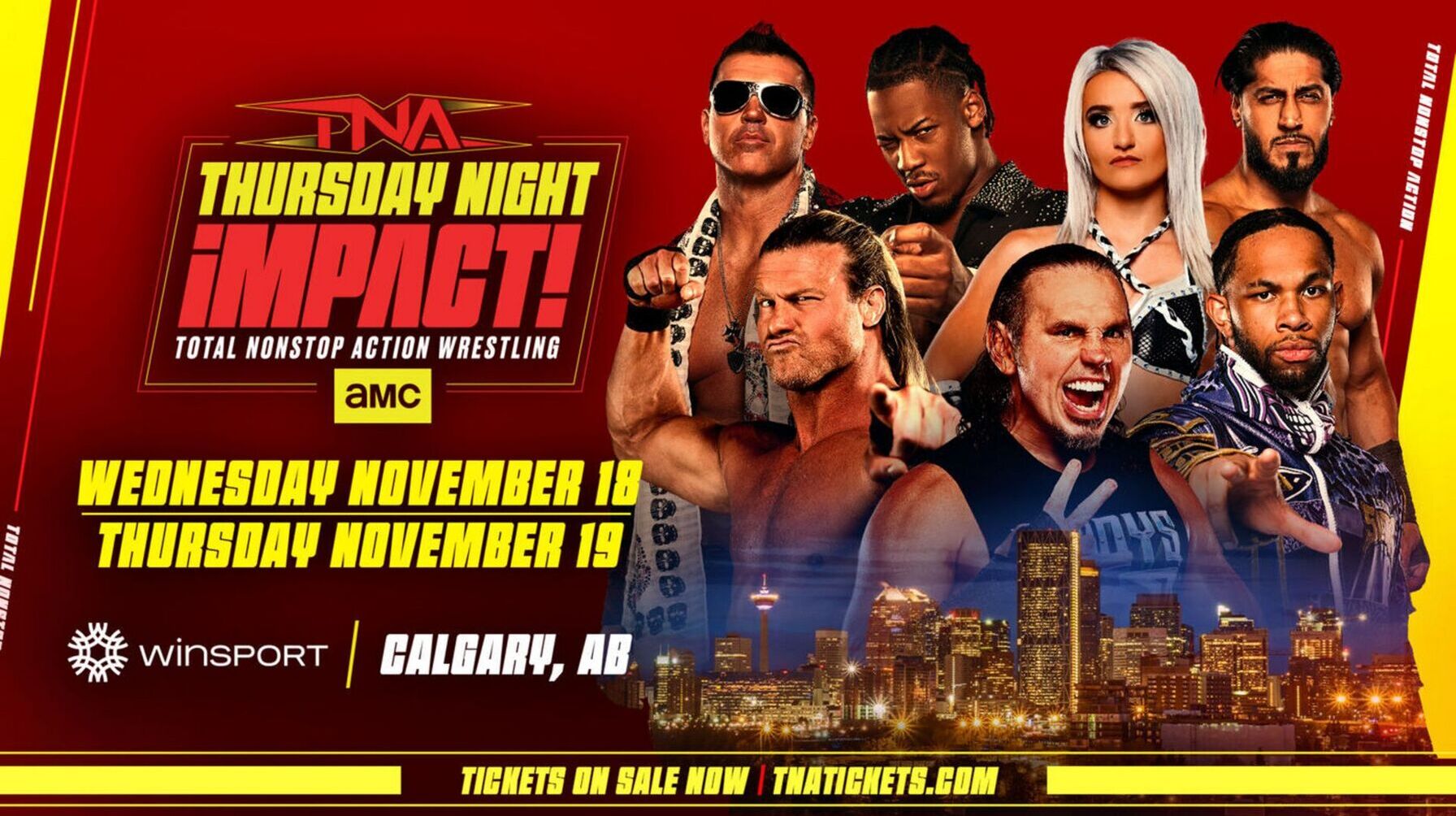TNA Wrestling Brings Its First-Ever Live Events To Calgary, Alberta: Back-to-Back Nights Of Action-Packed Pro Wrestling on November 18-19