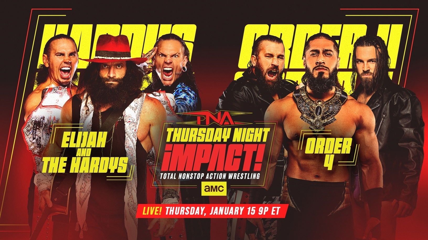 Elijah's In-Ring Return Alongside The Hardys, Plus Knockouts World Tag Team Title Match Set for Thursday Night iMPACT! on AMC Premiere