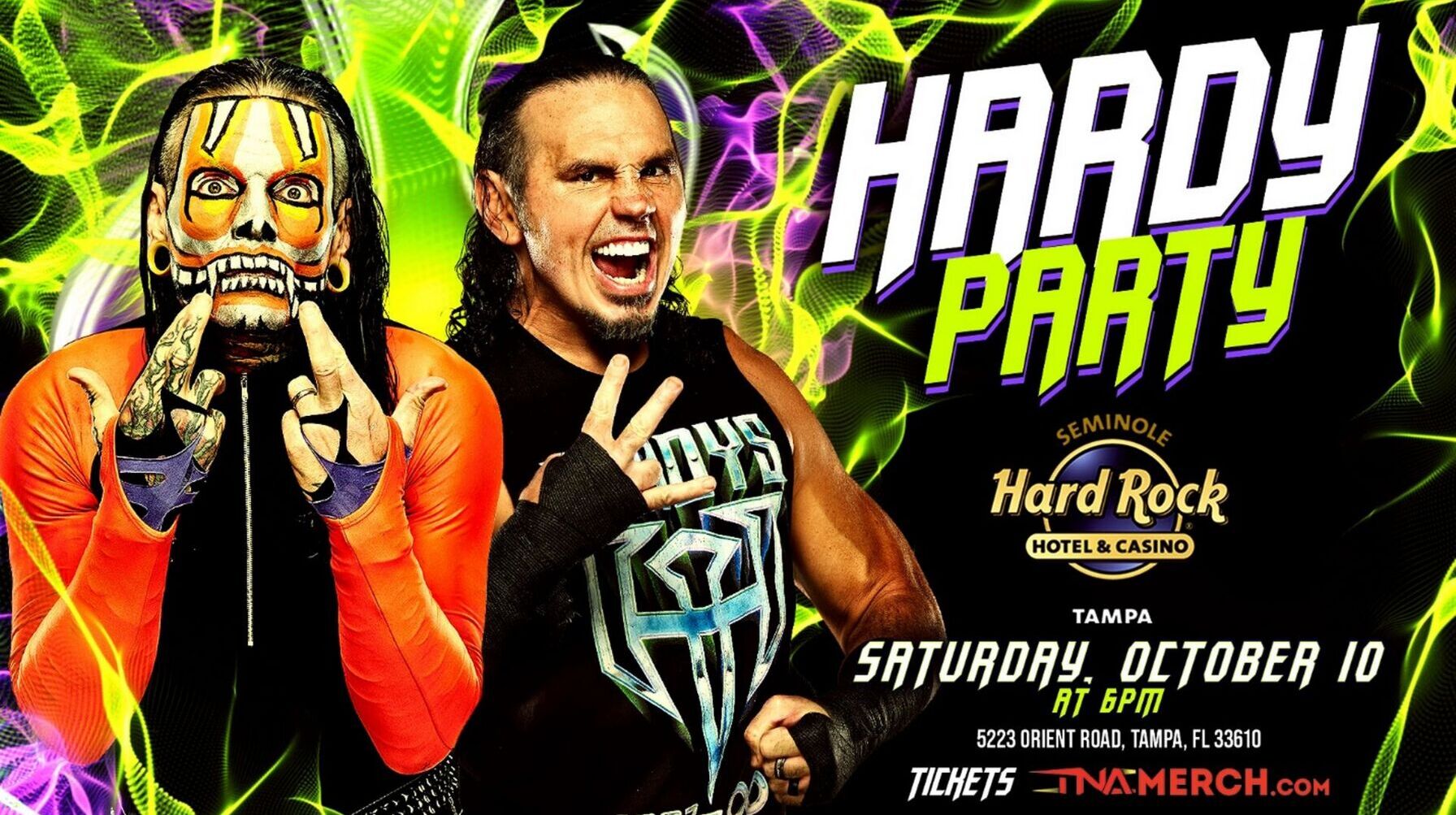 TNA Wrestling Bound For Glory Hardy Party Is Saturday, October 10, at Seminole Hard Rock Hotel & Casino Tampa