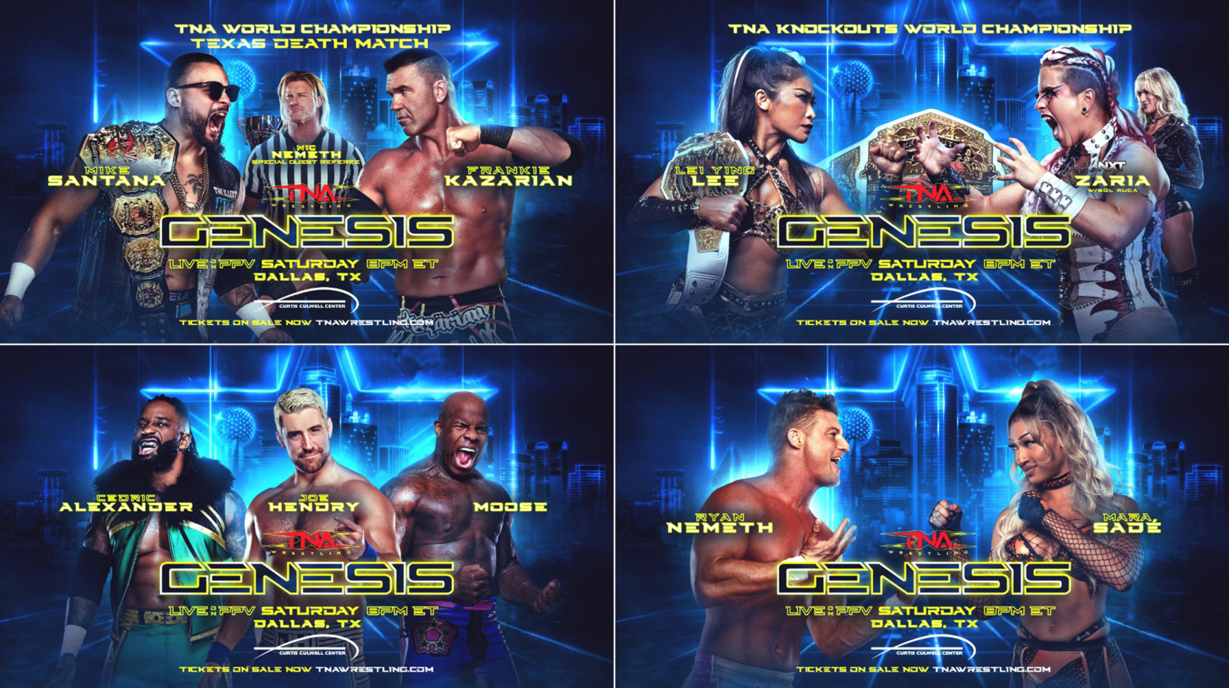 Texas Death Match for the TNA World Title, Zaria Challenges Léi Yǐng Lee, Plus More Set for Genesis