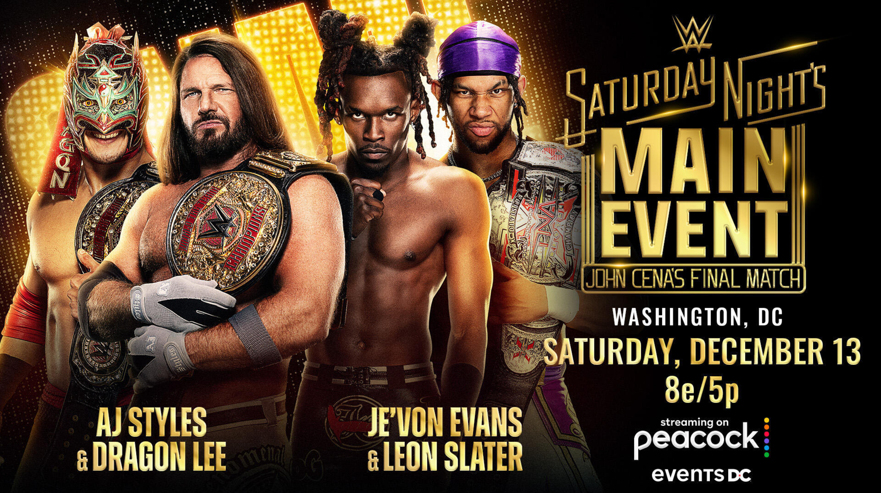 Leon Slater & Je'Von Evans to Clash With AJ Styles & Dragon Lee at Saturday Night's Main Event