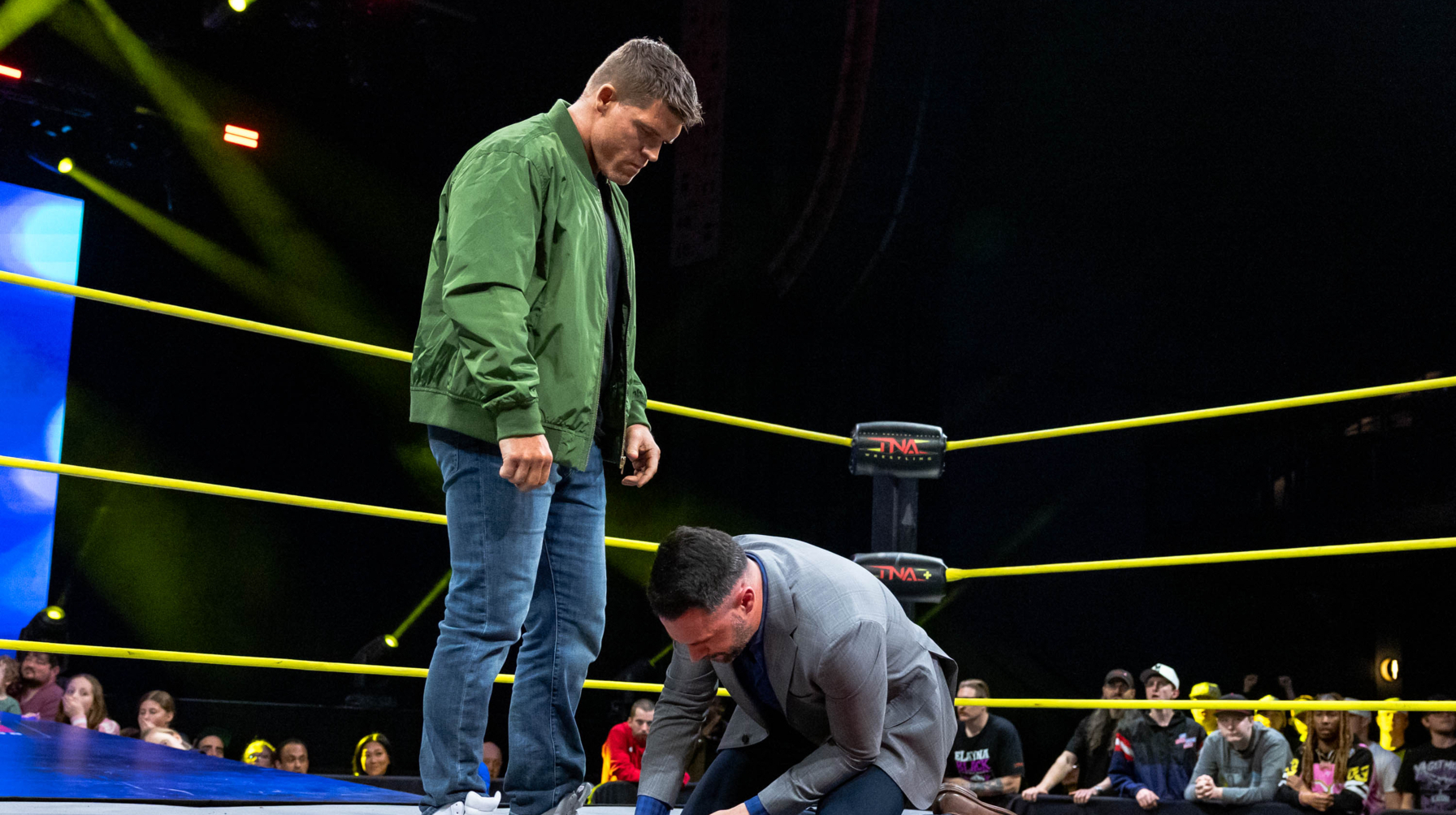 Steve Maclin Gets Personal with Tom Hannifan in the Ring